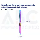 Cuchillo de fruta con mango redondo color titanio, set de 2 piezas