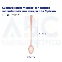 Cucharas para mezclar con mango redondo color oro rosa, set de 3 piezas