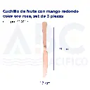 Cuchillo de fruta con mango redondo color oro rosa, set de 3 piezas