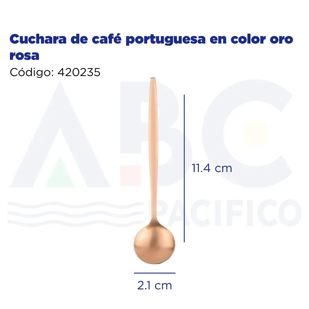 Cuchara de café portuguesa en color oro rosa