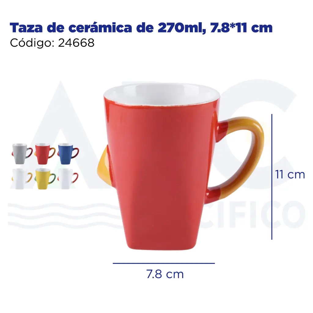 Taza de cerámica de 270ml, 7.8*11 cm