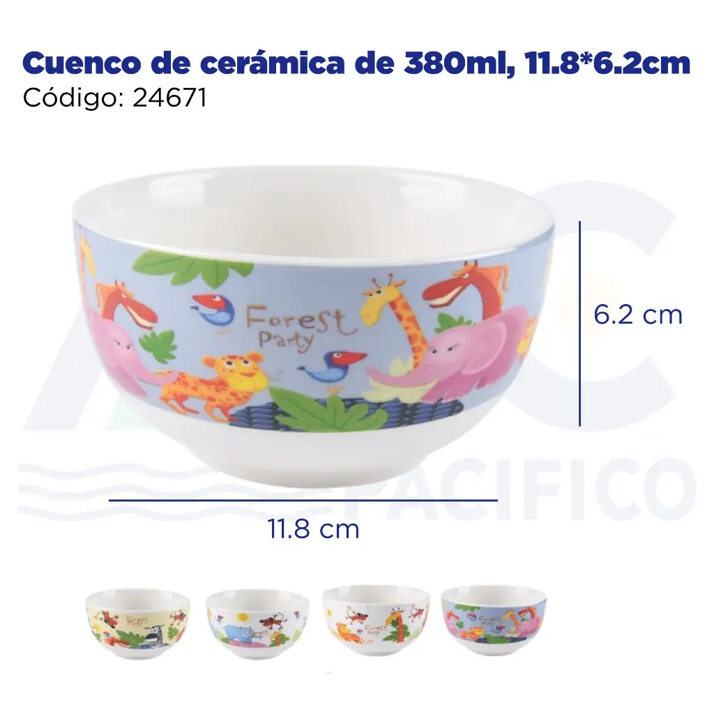 Cuenco de cerámica de 380ml,  11.8*6.2cm