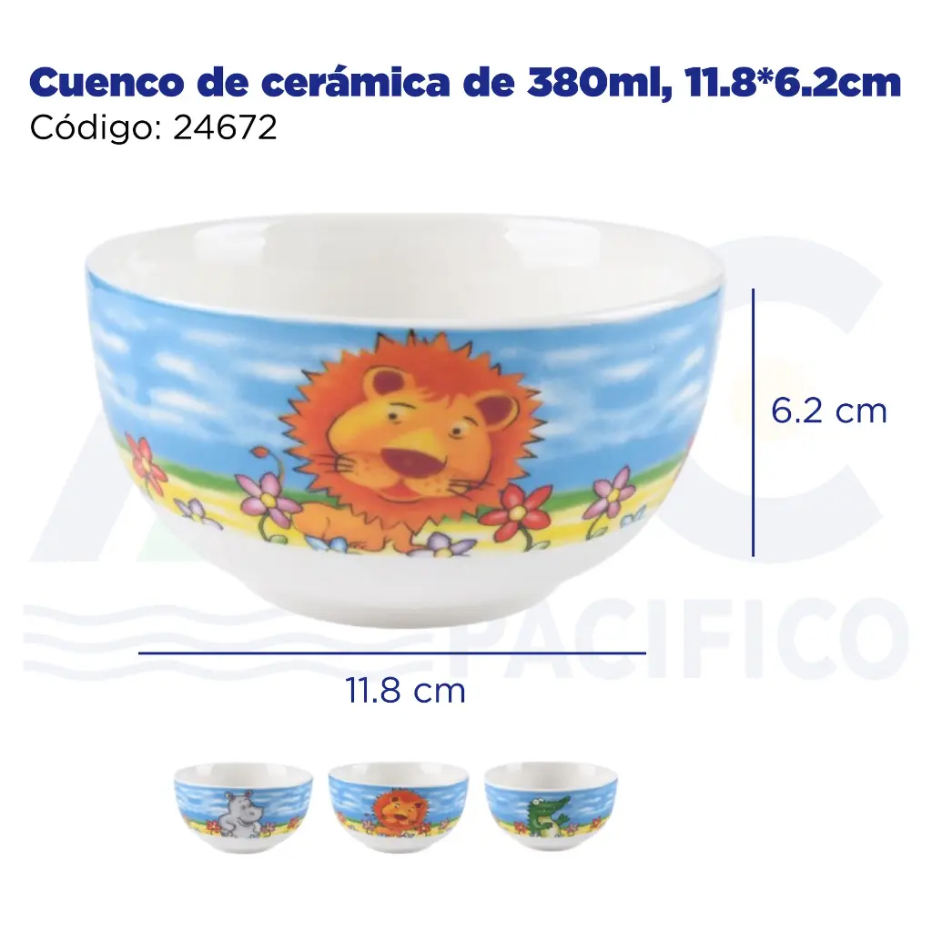 Cuenco de cerámica de 380ml,  11.8*6.2cm