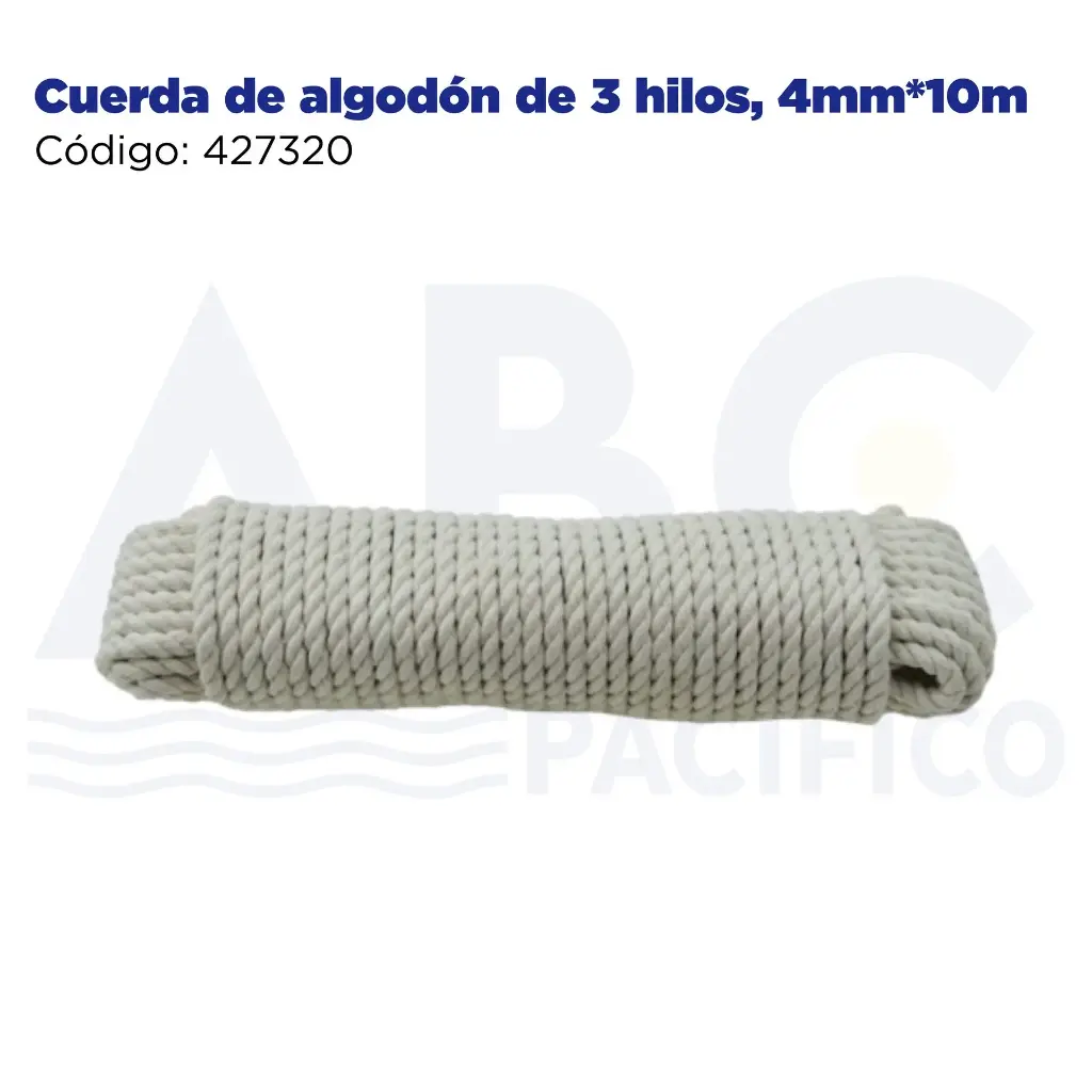 Cuerda de algodón de 3 hilos, 4mm*10m