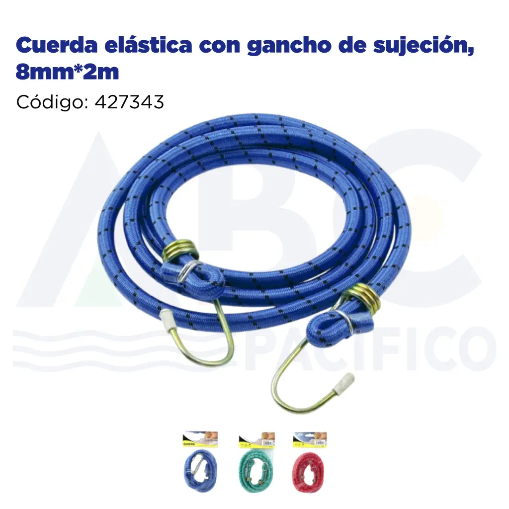Cuerda elástica con gancho de sujeción, 8mm*2m