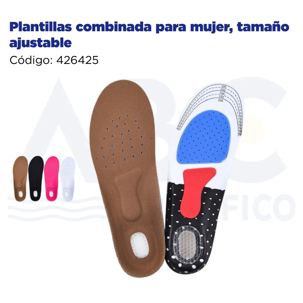 Plantillas combinada para mujer, tamaño ajustable