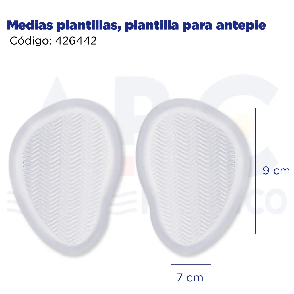 Medias plantillas, plantilla para antepie