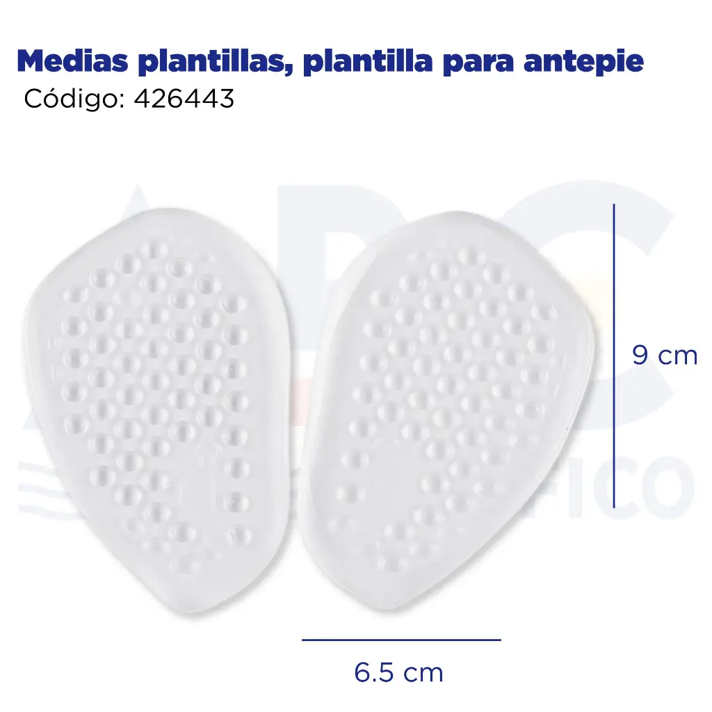 Medias plantillas, plantilla para antepie