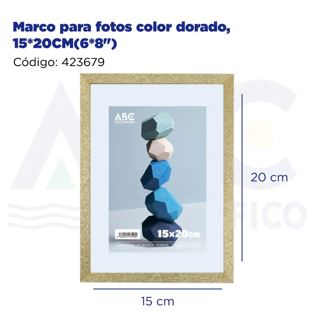Marco para fotos color dorado, 15*20CM(6*8")