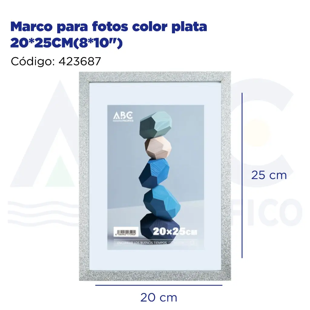 Marco para fotos color plata 20*25CM(8*10")