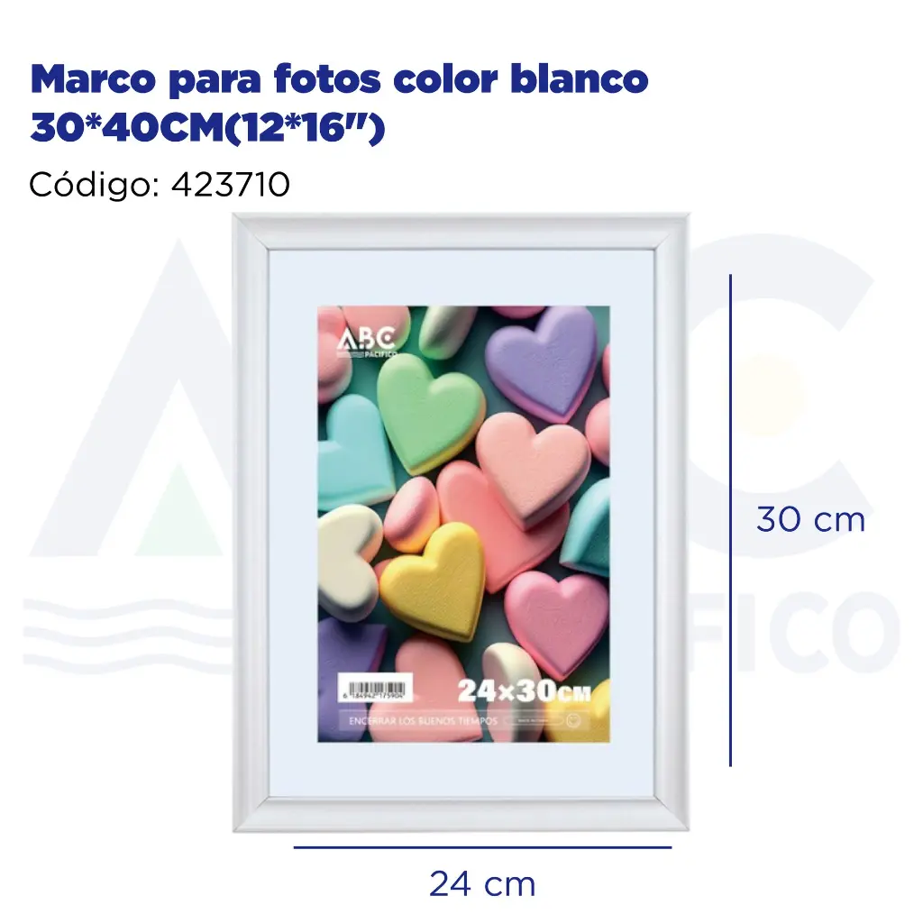 Marco para fotos color blanco 24*30CM(9.5*12")