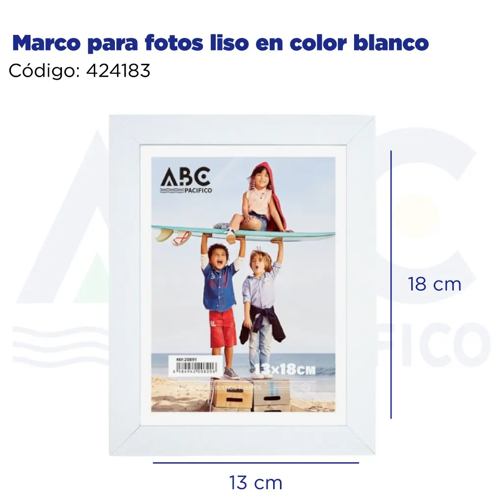 Marco para fotos liso en color blanco