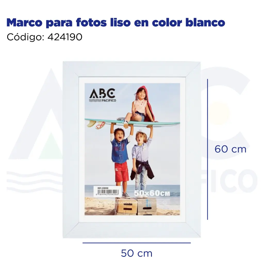 Marco para fotos liso en color blanco