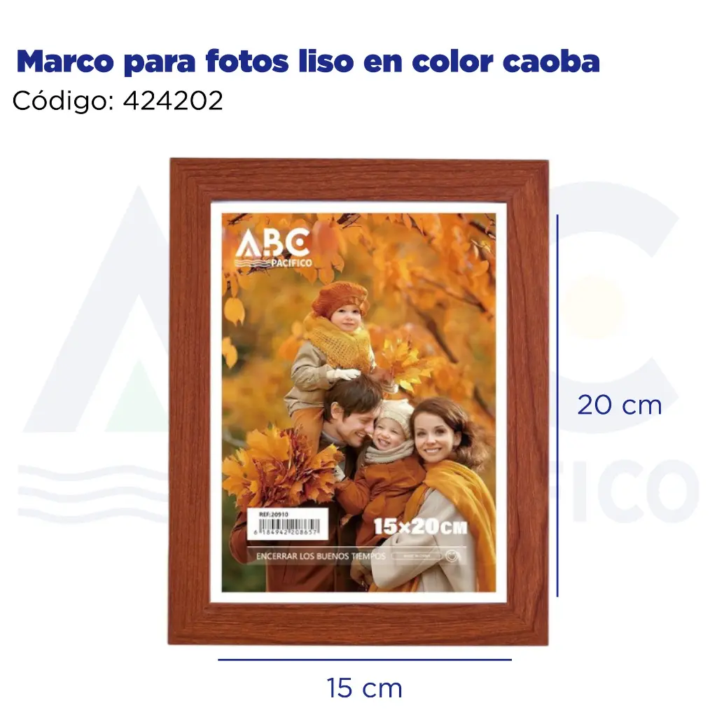 Marco para fotos liso en color caoba