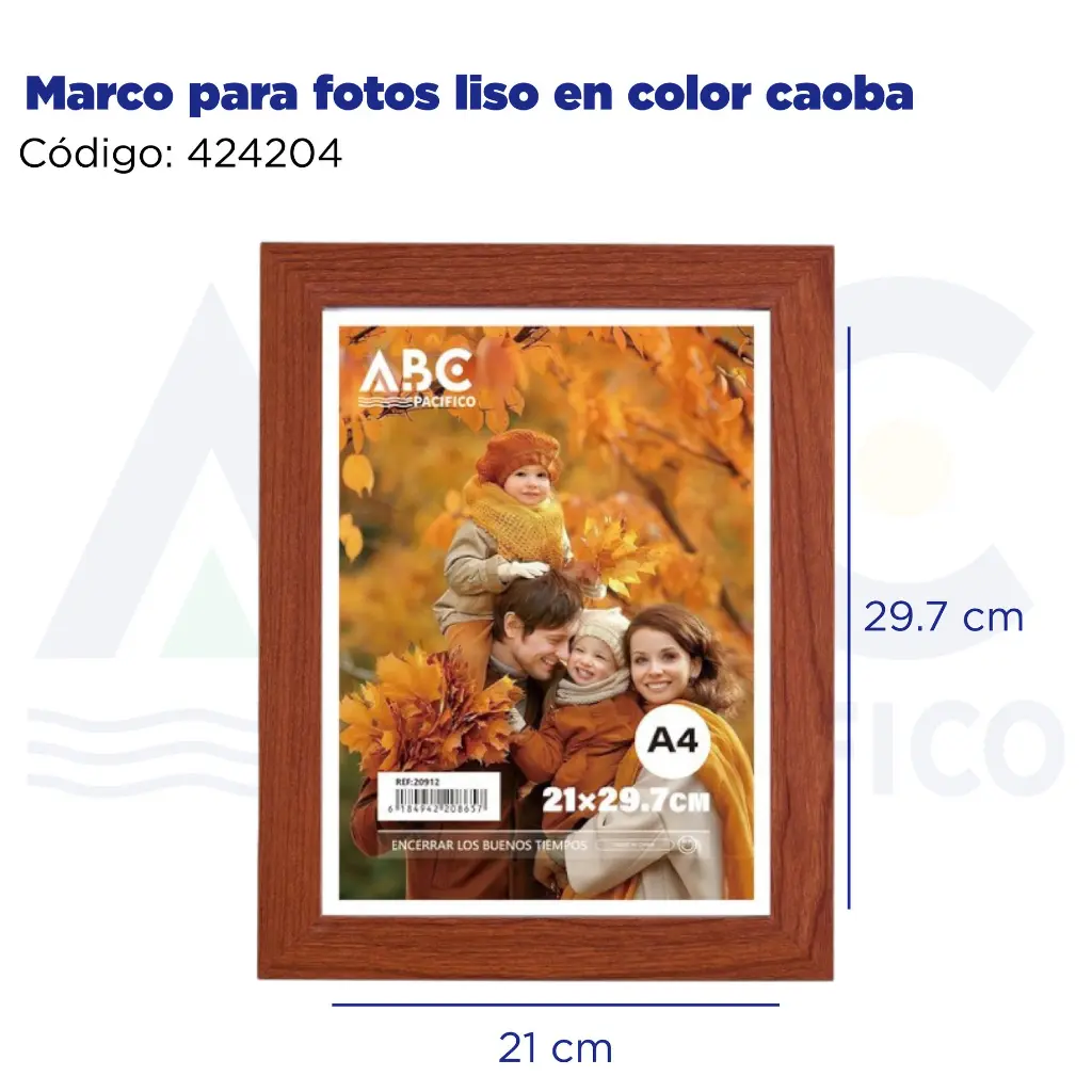 Marco para fotos liso en color caoba
