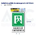 Señal de salida de emergencia  20*30cm