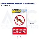Señal de prohibido mascotas  20*30cm