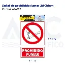 Señal de prohibido fumar  20*30cm