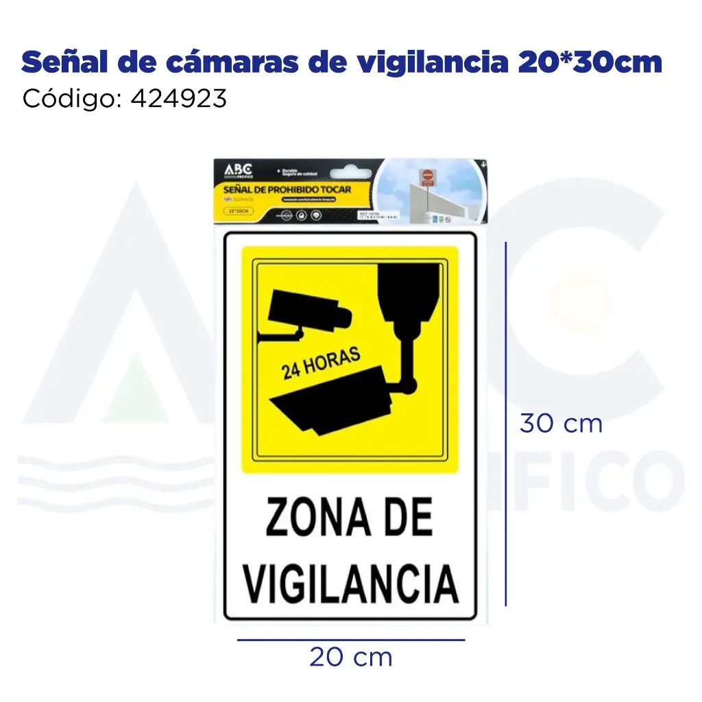 Señal de cámaras de vigilancia  20*30cm