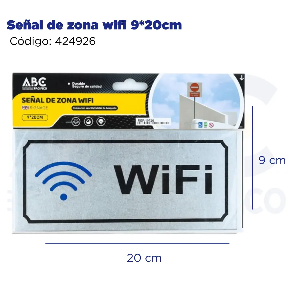 Señal de zona wifi  9*20cm