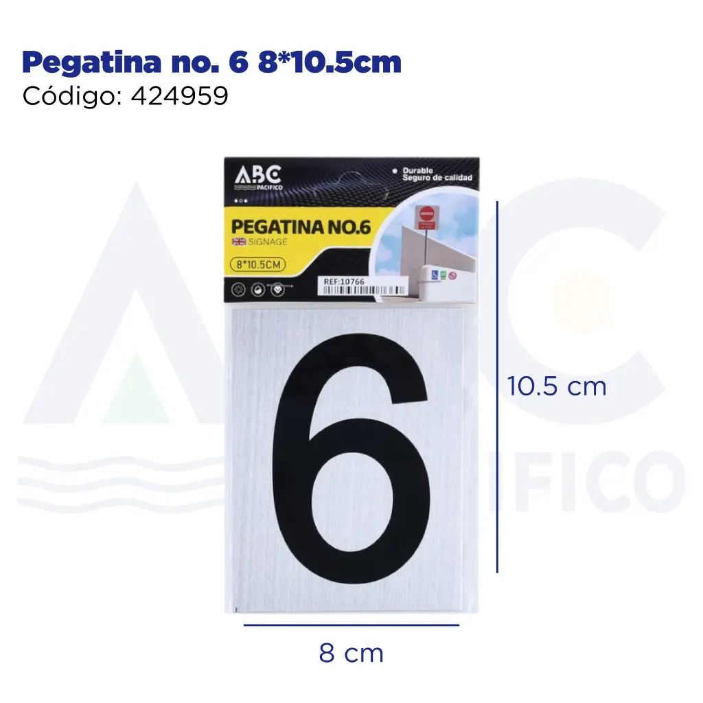 Pegatina no. 6  8*10.5cm