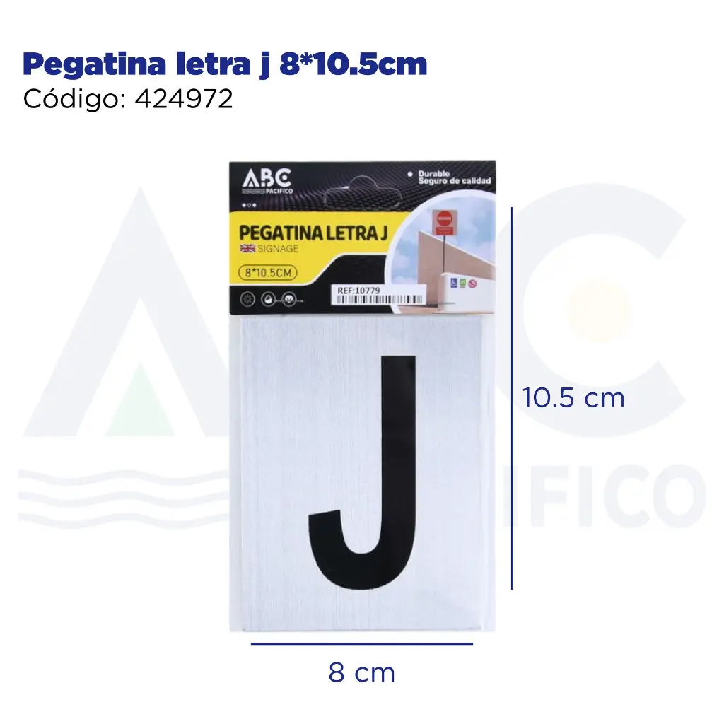 Pegatina letra j  8*10.5cm