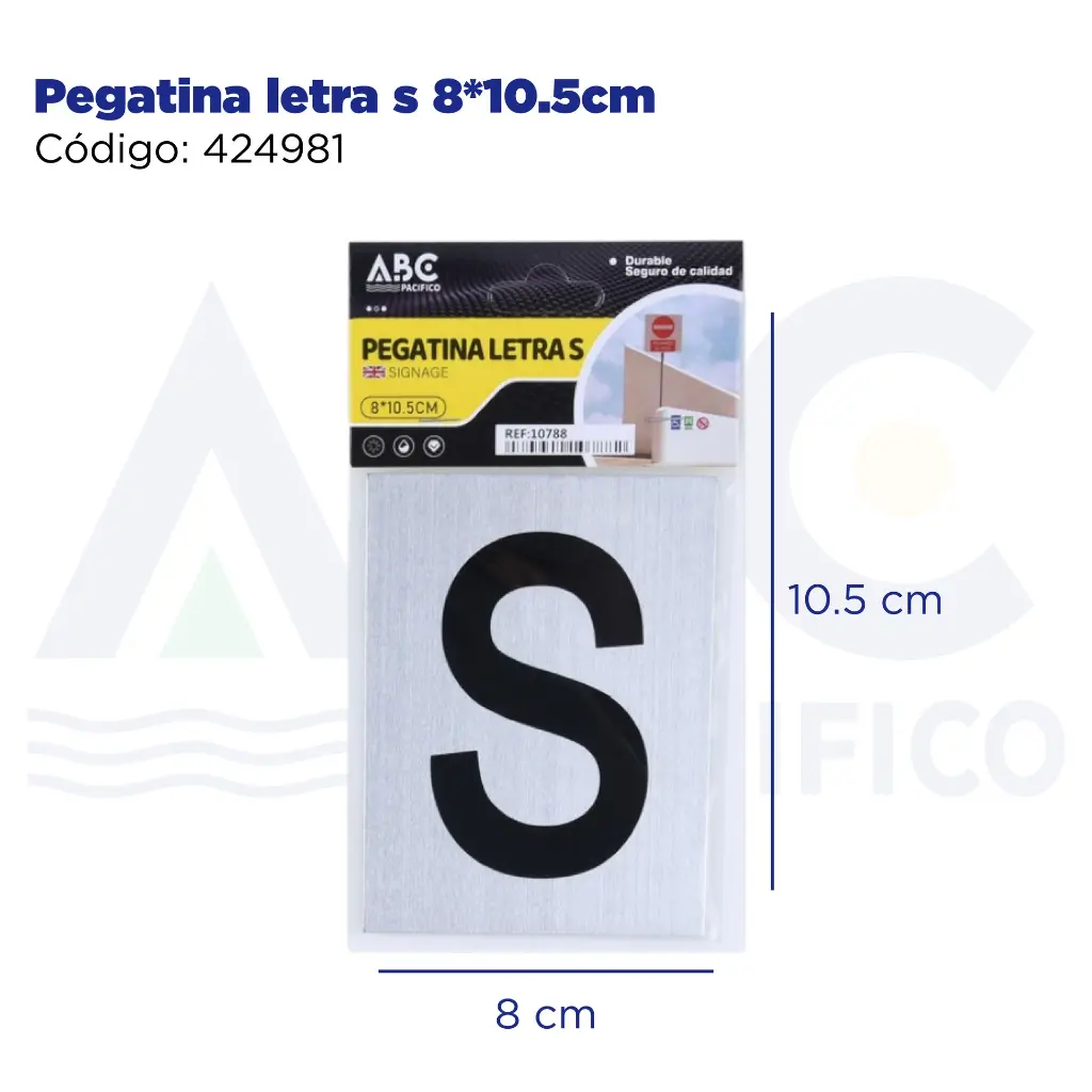 Pegatina letra s  8*10.5cm