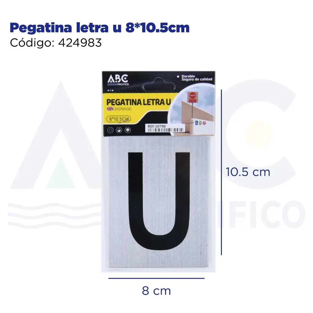 Pegatina letra u  8*10.5cm