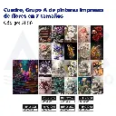 Cuadro, Grupo A de pinturas impresas de flores en 7 tamaños