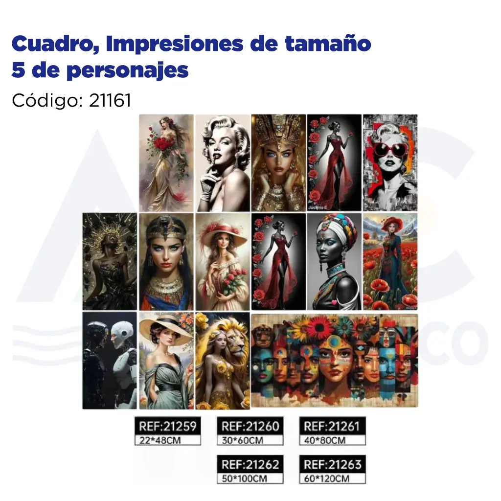 Cuadro, Impresiones de tamaño 5 de personajes