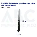 Cuchillo, 2 piezas de cuchillos para carne con mango negro