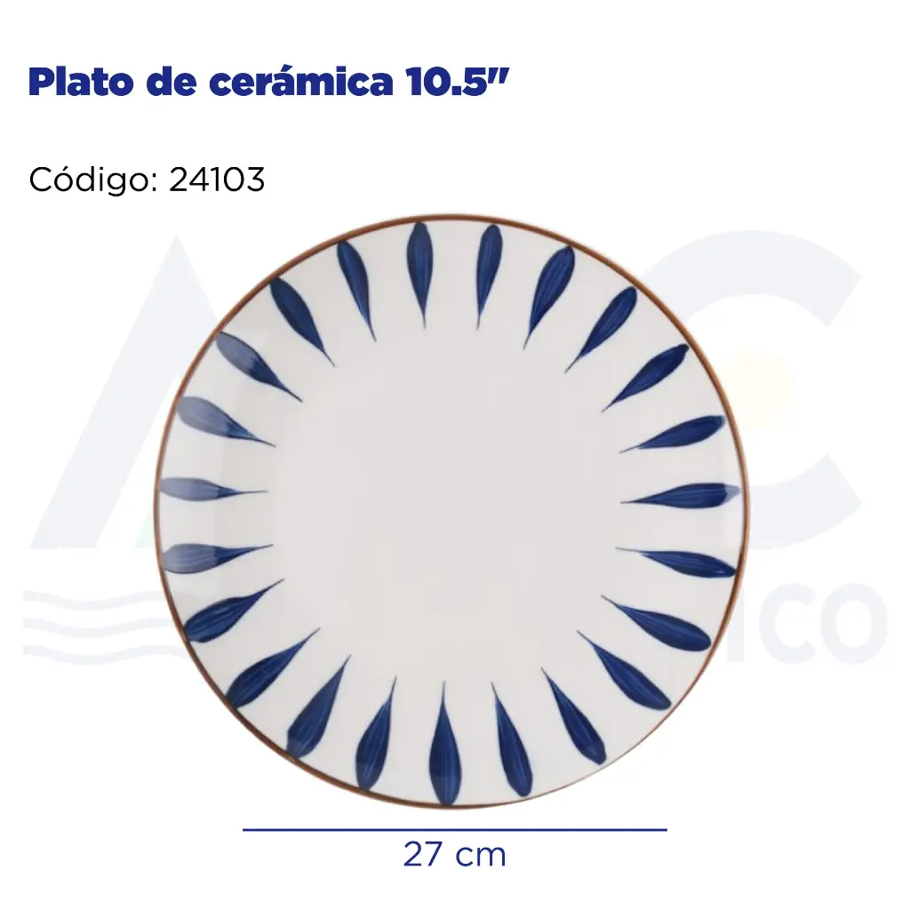 Plato de cerámica 10.5"