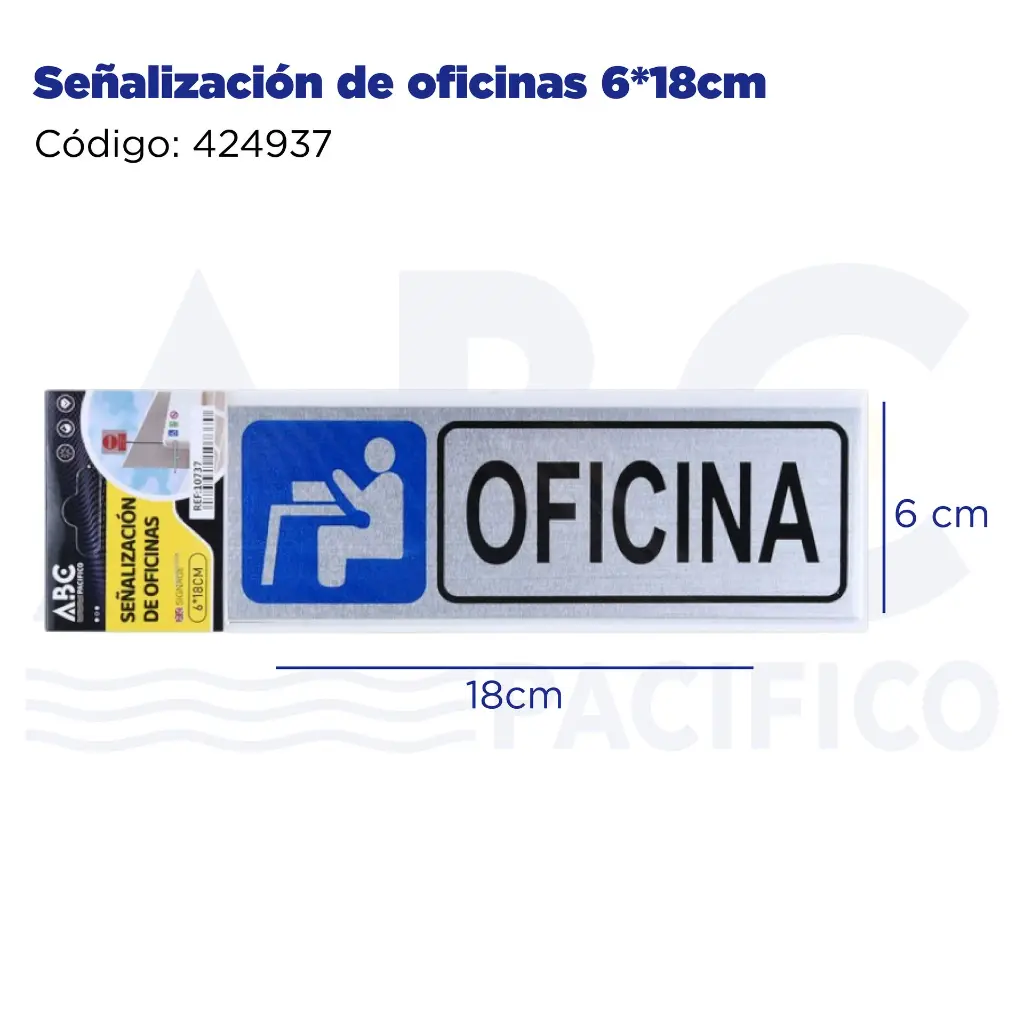 Señalización de oficinas 6*18cm