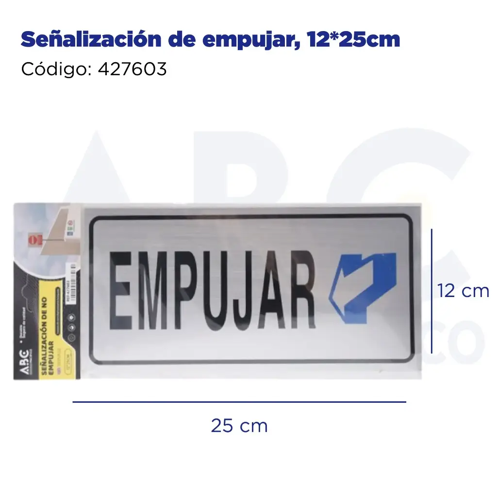 Señalización de empujar, 12*25cm