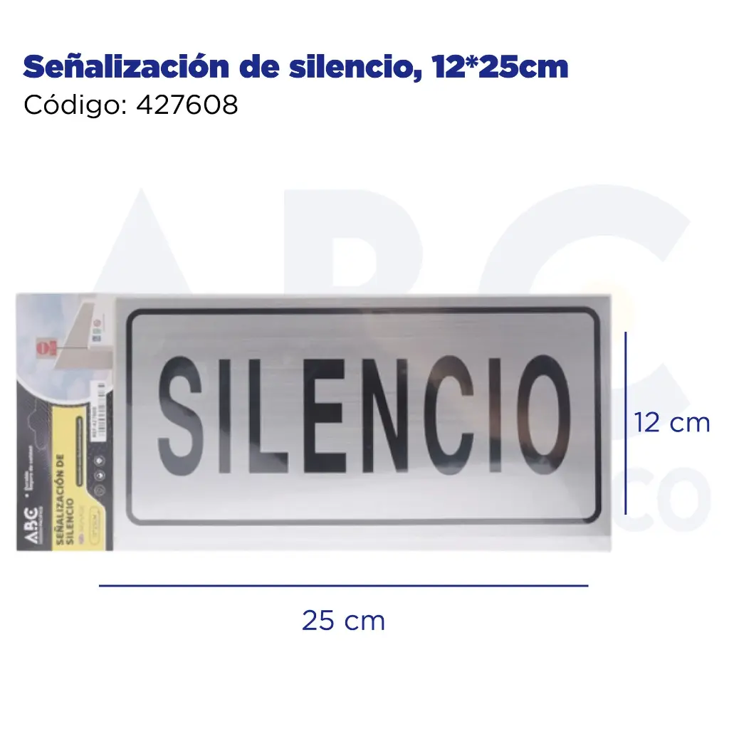 Señalización de silencio, 12*25cm