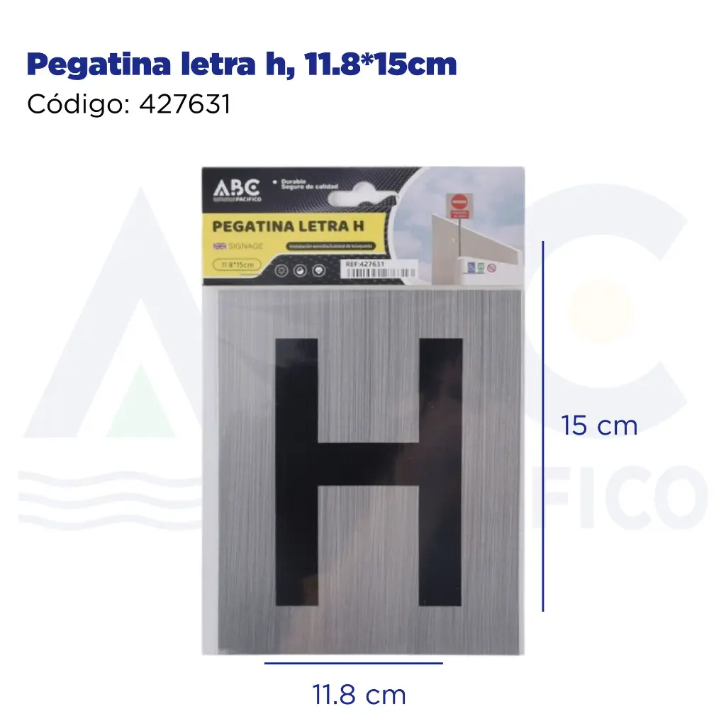 Pegatina letra h, 11.8*15cm