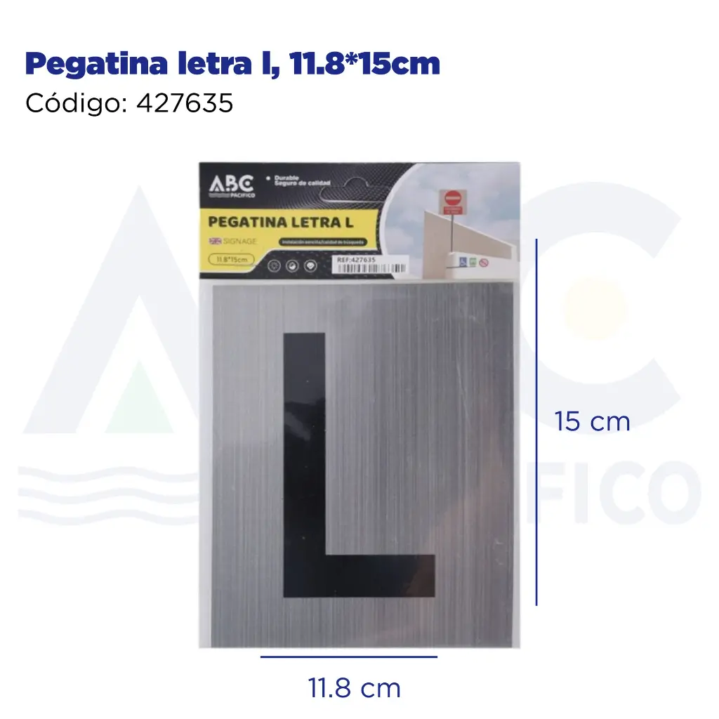 Pegatina letra l, 11.8*15cm