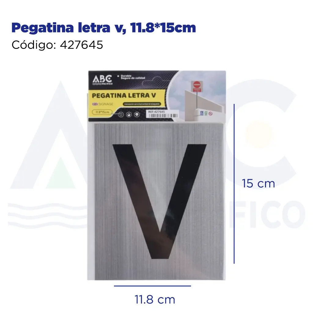 Pegatina letra v, 11.8*15cm