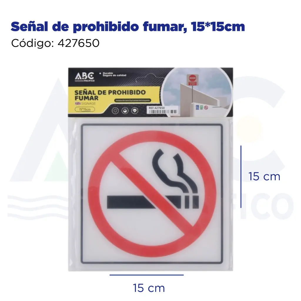Señal de prohibido fumar, 15*15cm