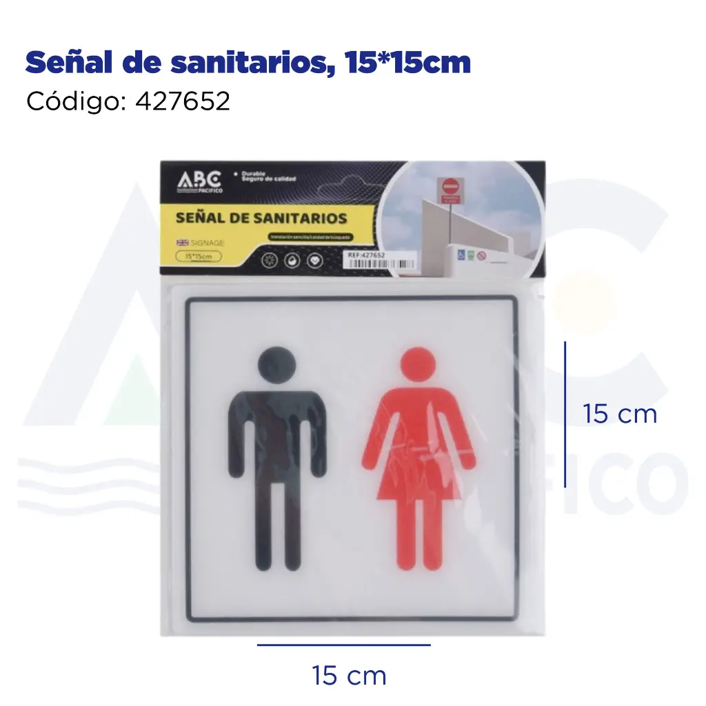 Señal de sanitarios, 15*15cm