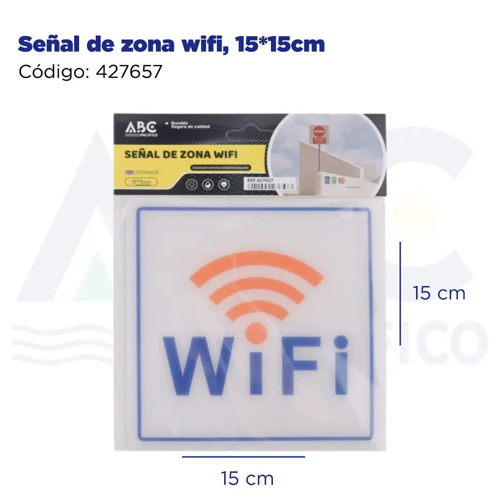 Señal de zona wifi, 15*15cm