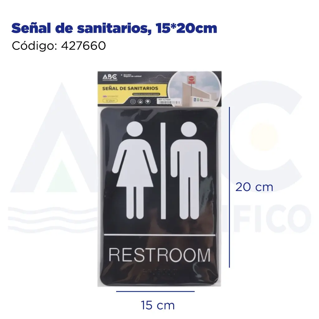 Señal de sanitarios, 15*20cm