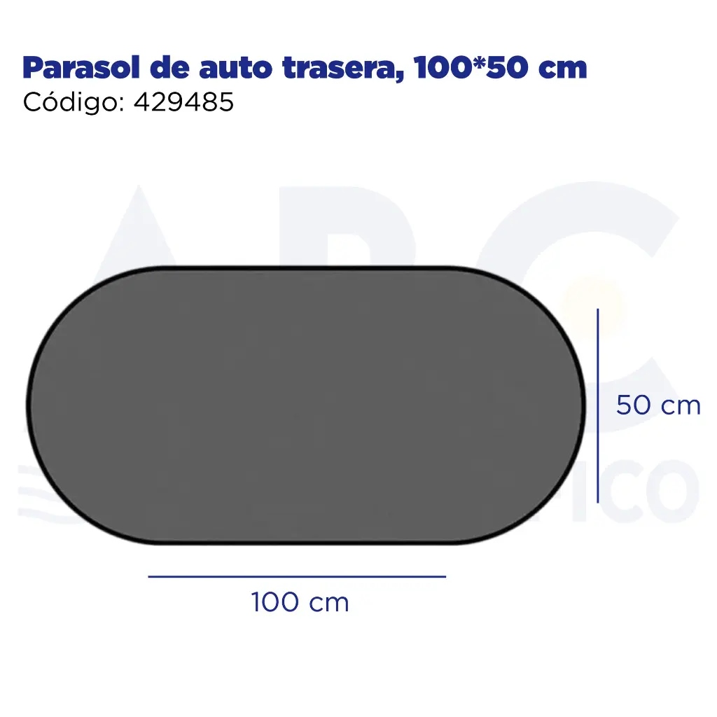 Parasol de auto trasera, 100*50cm