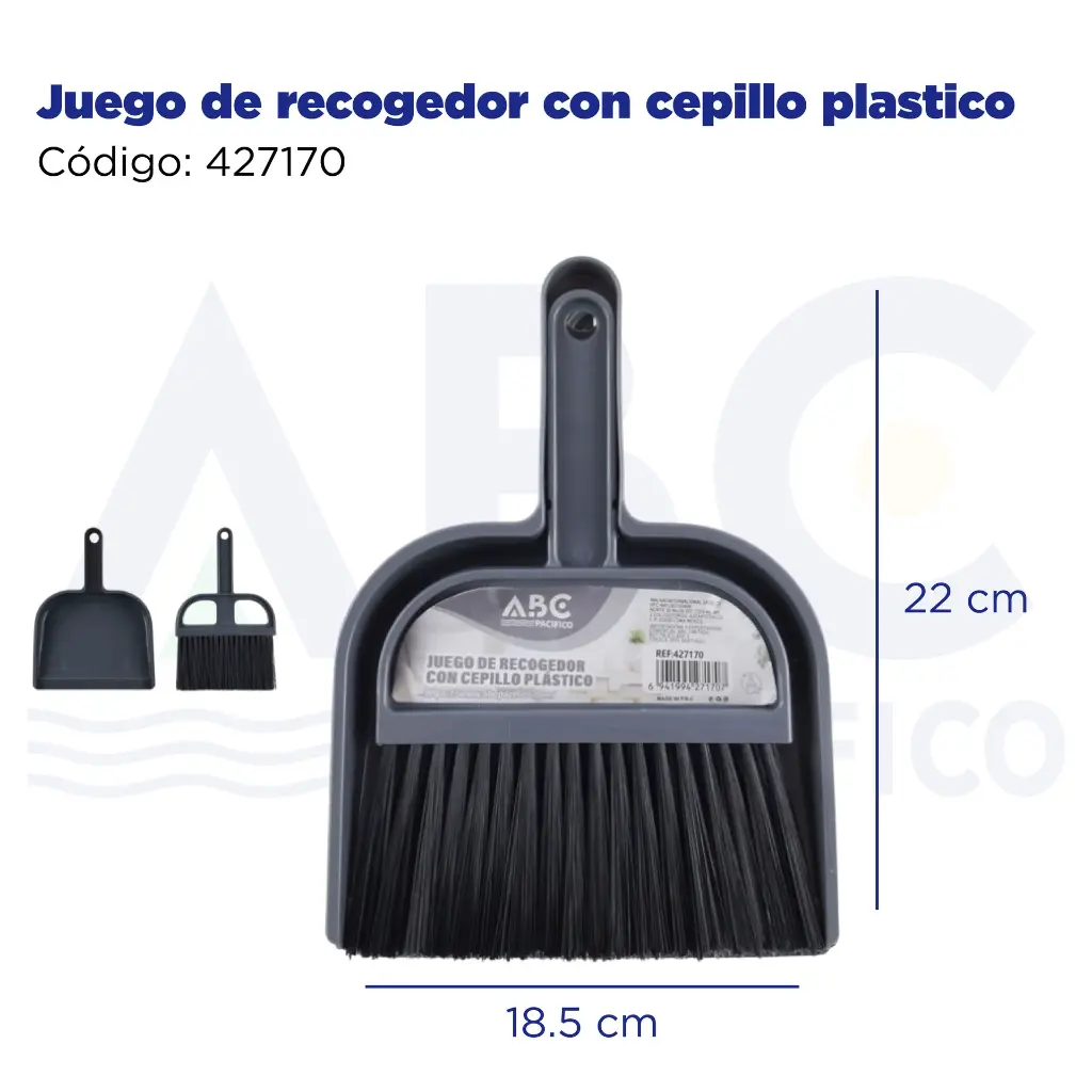 Juego de recogedor con cepillo plastico, 