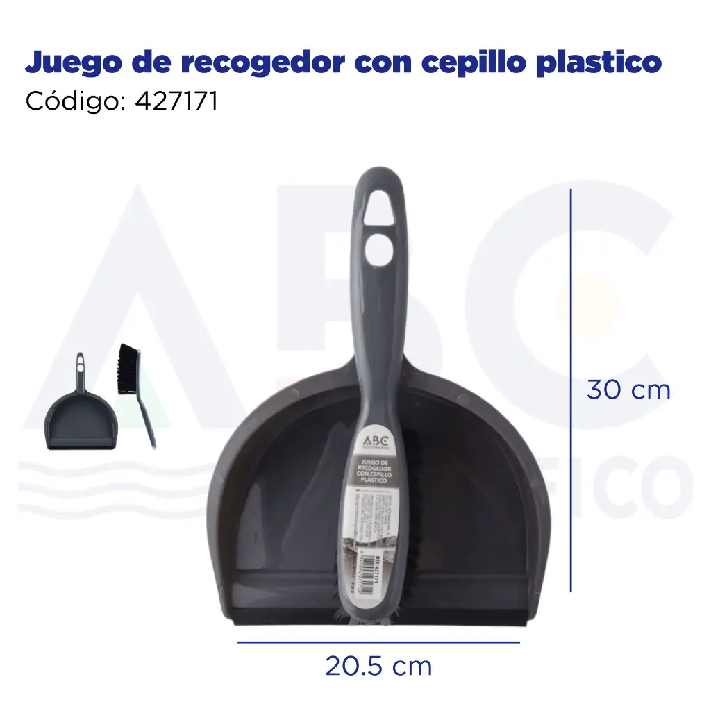 Juego de recogedor con cepillo plastico, 