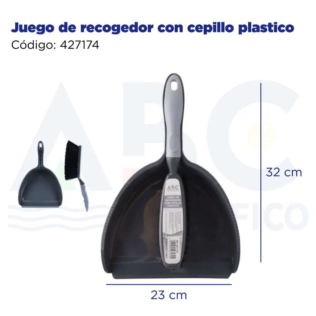 Juego de recogedor con cepillo plastico, 