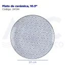 Plato de cerámica, 10.5"