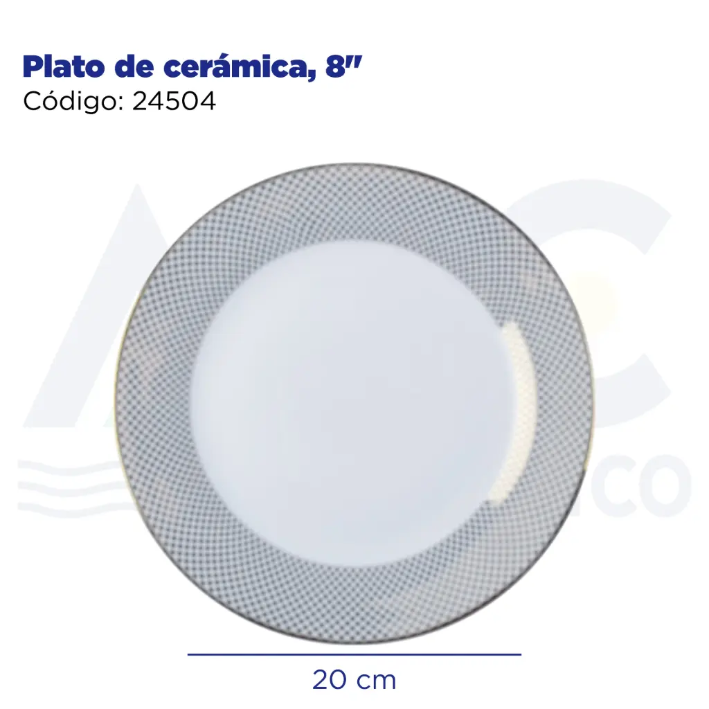 Plato de cerámica, 8"