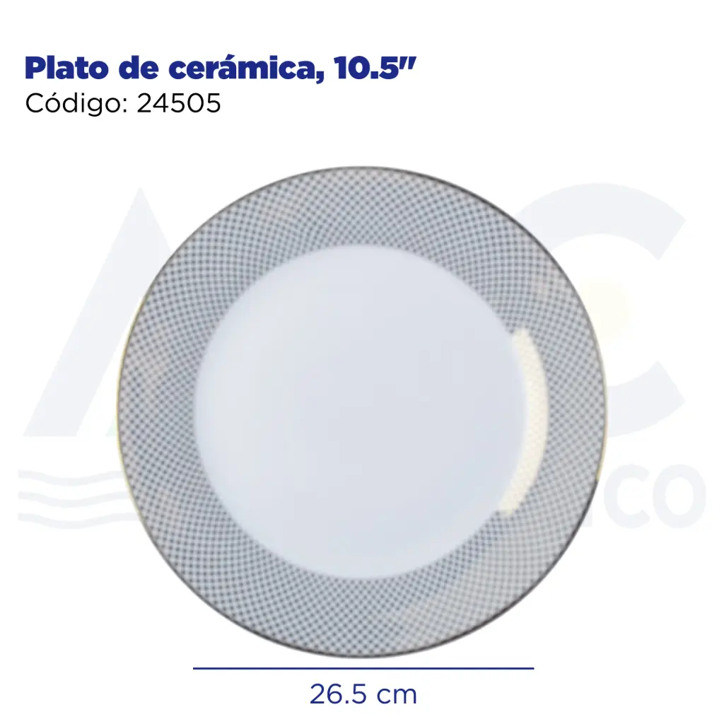 Plato de cerámica, 10.5"