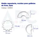 Molde repostería, moldes para galletas de 6cm, 3pzs